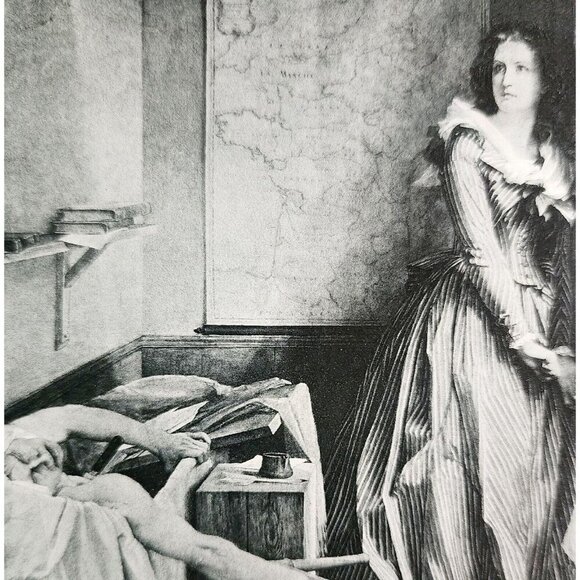 Charlotte Corday Assassinates Marat Photogravure Victorian 1894 Baudry DWT1 - Picture 1 of 3